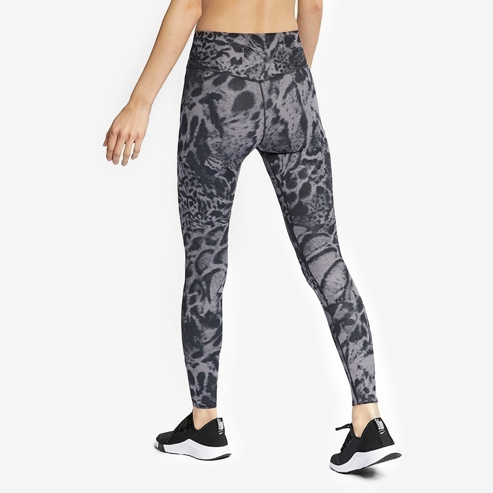 WOMENS nike dri fit all in Lux animal print grey and black leggings - Picture 6 of 8